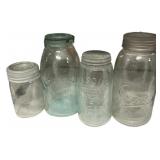 Antique Canning Jar Collection Lot of 4