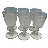 Set of 6 Frosted Glass Goblets