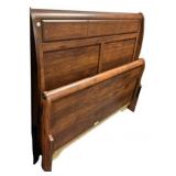 Cherry Wood Sleigh Bed Headboard/Footboard