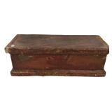 Antique Red-Painted Wood Tool Chest
