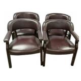 Set of 4 Burgundy Guest Armchairs