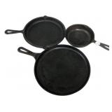 Cast Iron Skillet & Griddle Set of 3