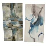 Pair of Abstract Canvas Giclee Print Artworks