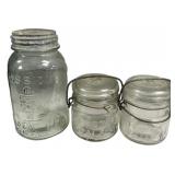 Antique Canning Jars Lot of 3