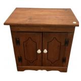 Pine Two-Door Cabinet with Iron Hardware