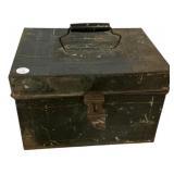 Antique Metal Strong Box / Cash Box
