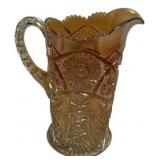 Marigold Carnival Glass Water Pitcher