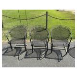 Set of 3 Wrought Iron Patio Chairs