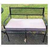 Black Wrought Iron Patio Bench