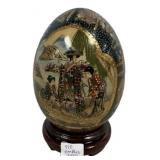 Satsuma Style Decorative Egg on Stand