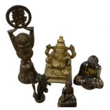 Asian Brass & Bronze Deity Figurines Lot
