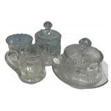 Optic Flute Glass Table Set 4 Pieces