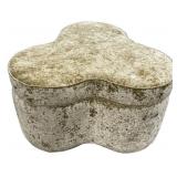 Clover-Shaped Crushed Velvet Ottoman