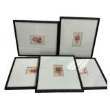 Set of 5 Framed Pressed Seaweed Art