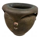 Hand-Hammered Copper Vessel with Rivets