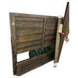 Dark Wood Louvered Bed Frame Set