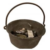 Cast Iron Kettle with Hardware Lot