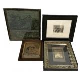 Lot of 4 Antique Framed Artworks