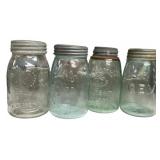 Antique Mason Jar Collection Lot of 4