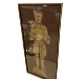 Framed Medieval Brass Rubbing Knight