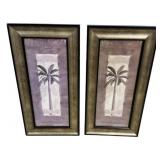 Pair Framed Palm Tree Art Prints