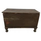 Antique Wood Blanket Chest Ball Feet