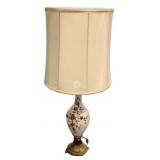 Ceramic & Brass Floral Table Lamp