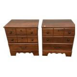 Pair Cherry Colonial Nightstands