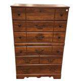 Cherry Finish 5-Drawer Tall Dresser