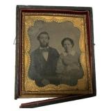 Antique Ambrotype Couple Portrait Case