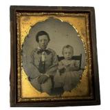 Antique Daguerreotype Two Children 1850s