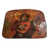16"h., 20"w Jerry Burns Painting on Wood