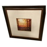 36" x 36" framed abstract architectural wall art