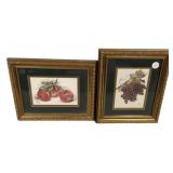 Pair Framed Fruit Still Life Prints