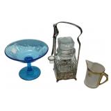 Vintage Glass & Porcelain Trio Lot