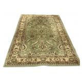 Green Floral Oriental Area Rug