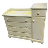 20th Century Painted Changing Cabinet 47"h., 51"
