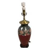 Ceramic Urn Table Lamp Gold Accent