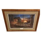 Signed Jim Hansel Print Simpler Times Framed 30"h