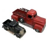Pair Vintage Metal Truck Models