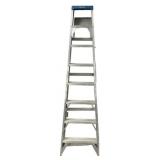 White Metal 8-Foot Aluminum Step Ladder