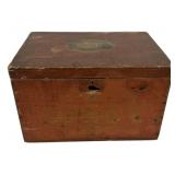 Antique Painted Wood Storage Box