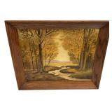 1967 Hastel Autumn Landscape Oil Painting Framed