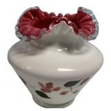 Fenton Silver Crest Cranberry Vase
