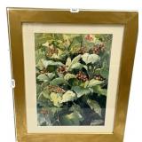 Watercolor Painting Leaves & Berries