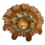 Victorian Ruffled Edge Art Glass Bowl