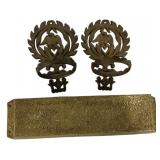 Cast Iron Eagle Trivets & Brass Plate