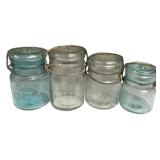 Antique Glass Canning Jars Lot of 4