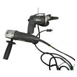 Corded Drill & Angle Grinder Lot