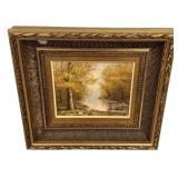 Signed Autumn Landscape Oil Painting